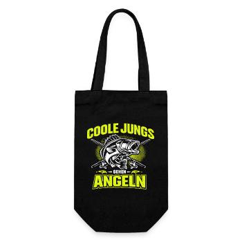 Fishing Cool Guys Walking Fishing Gift - Gift Bag for Bottles - black - Front