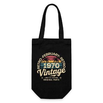 Februar 1970 | Großartig seit Februar 1970 - Geschenkbeutel für Flaschen - Schwarz - Vorne