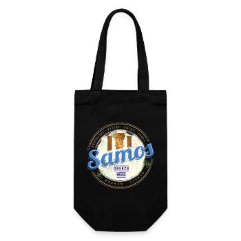 Samos Insel in Griechenland Vintage Souvenir - Geschenkbeutel für Flaschen - Schwarz - Vorne