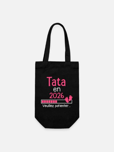 Tata en 2026 cadeau future Tante - Sac à bouteille - noir