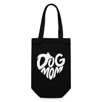 Cœur de maman de chien avec motif de chien - Sac à bouteille - noir - Devant