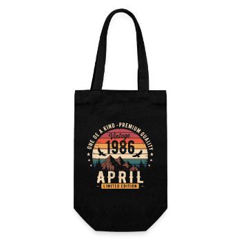 Vintage-Jubiläum April 1986 April 1986 - Geschenkbeutel für Flaschen - Schwarz - Vorne