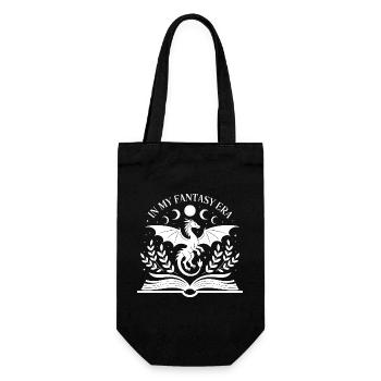Lustig Fantasy Buch Drache Lesen Nerd Bookworm - Geschenkbeutel für Flaschen - Schwarz - Vorne