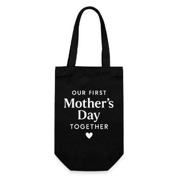 Première famille pour la fête des mères : Famille pour un cadeau de bébé maman - Sac à bouteille - noir - Devant
