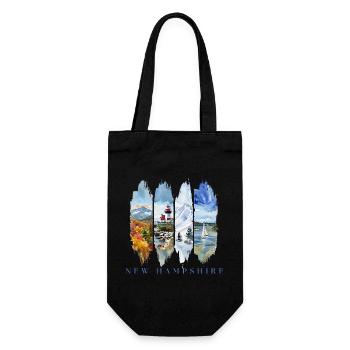 New Hampshire Urlaub Travel – Granite State - Geschenkbeutel für Flaschen - Schwarz - Vorne