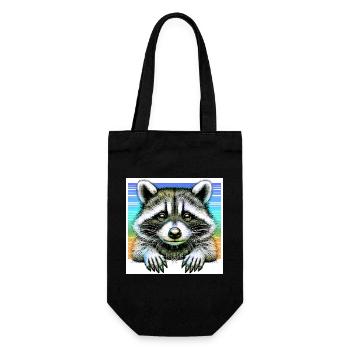 Raccoon - Gift Bag for Bottles - black - Front