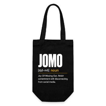 JOMO: Freude am Nichtstun - Geschenkbeutel für Flaschen - Schwarz - Vorne