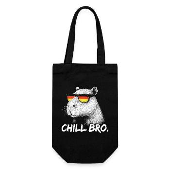 CHILL BRO – Capybara drôle avec des lunettes de soleil - Sac à bouteille - noir - Devant