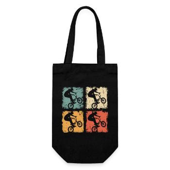 BMX Biker Trick in Vintage Style - Gift Bag for Bottles - black - Front