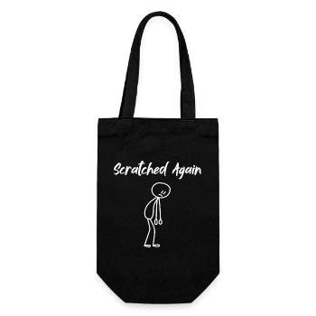 Scratched Again Humour Drôle | Design Minimaliste - Sac à bouteille - noir - Devant