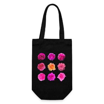 Pink Rose Variety Roses - Gift Bag for Bottles - black - Front