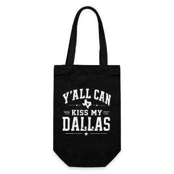 Ihr könnt meine Dallas-Attitüde mal kreuzweise. - Geschenkbeutel für Flaschen - Schwarz - Vorne