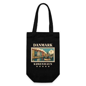 Dänemark Kopenhagen Vintage Reisemarke - Geschenkbeutel für Flaschen - Schwarz - Vorne