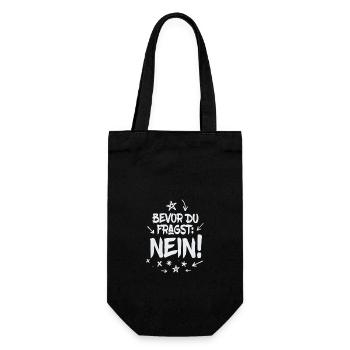 Before you ask: No! - Gift Bag for Bottles - black - Front