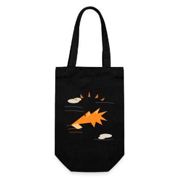 Abstraction géométrique orange Dragon - Sac à bouteille - noir - Devant