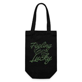 Feeling Lucky Dice Script - Gift Bag for Bottles - black - Front