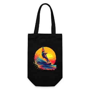 Oldschool Windsurfing - Gift Bag for Bottles - black - Front