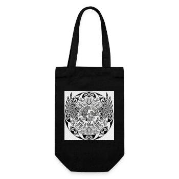 Leben und Leben Lassen Maori Mandala - Geschenkbeutel für Flaschen - Schwarz - Vorne
