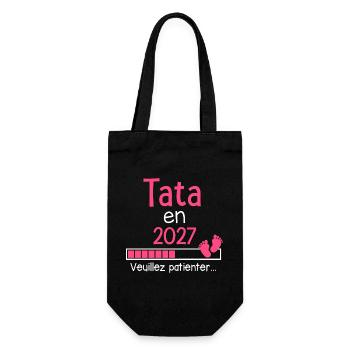 Tata en 2027 cadeau future Tante humour - Sac à bouteille - noir - Devant