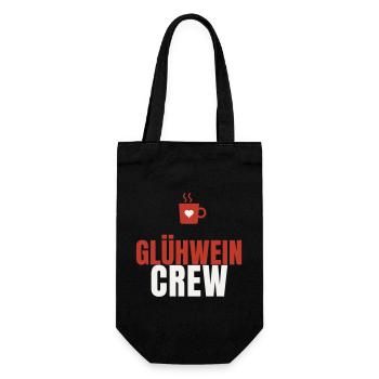 Glühwein Crew Weihnachtsmarkt Tasse Team Winter - Geschenkbeutel für Flaschen - Schwarz - Vorne