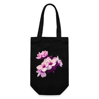 Pink Blossom - Geschenkbeutel für Flaschen - Schwarz - Vorne