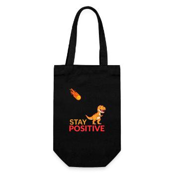 Dino Meteor Stay Positive - Gift Bag for Bottles - black - Front