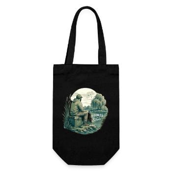 Hooked on Silence / For fishing enthusiasts - Gift Bag for Bottles - black - Front