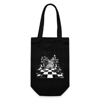 Chess Drawing - Gift Bag for Bottles - black - Front