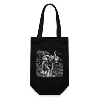 Éléphant sauvage dans la savane africaine - Sac à bouteille - noir - Devant