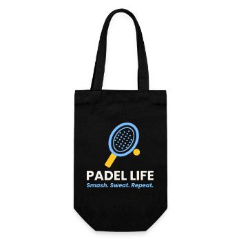Padel Life Shirt Smash Sweat Repeat Padel Player - Geschenkbeutel für Flaschen - Schwarz - Vorne