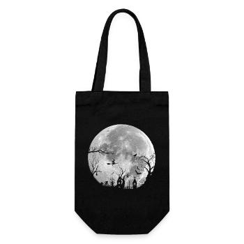 Ganze Nacht: Unheimlicher Wald - Geschenkbeutel für Flaschen - Schwarz - Vorne