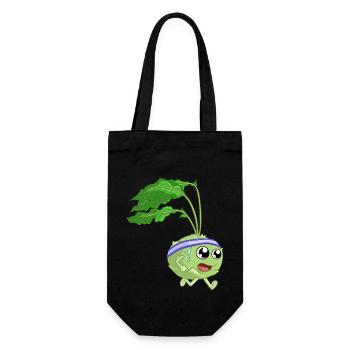 Fitness Kohlrabi - Geschenkbeutel für Flaschen - Schwarz - Vorne