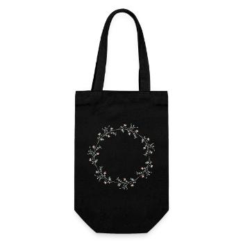 wreath of flowers - Gift Bag for Bottles - black - Front