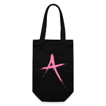 Letter A Design Brush in Pink Pink - Gift Bag for Bottles - black - Front