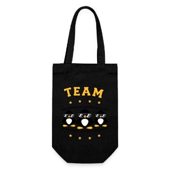 Pinguine Team Freunde - Geschenkbeutel für Flaschen - Schwarz - Vorne