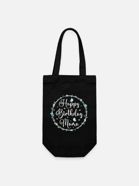 Happy Birthday Mama Geburtstag Mutter Geschenk - Geschenkbeutel für Flaschen - Schwarz