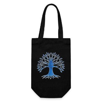 Tree of life and starry sky - Gift Bag for Bottles - black - Front