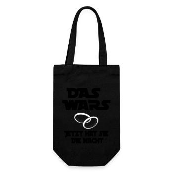 das wars - jetzt hat sie macht - Geschenkbeutel für Flaschen - Schwarz - Vorne