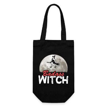 Halloween Hexe Hexen Oktober Geschenk - Geschenkbeutel für Flaschen - Schwarz - Vorne