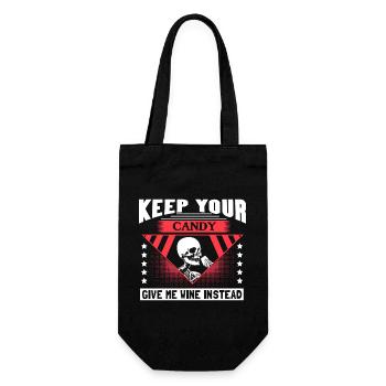 Halloween Skelett Gruselig Geschenkidee - Geschenkbeutel für Flaschen - Schwarz - Vorne