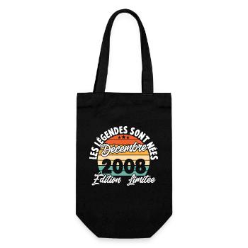 Cadeau Les légendes sont nées en Décembre 2008 - Sac à bouteille - noir - Devant
