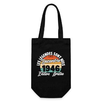 Cadeau Les légendes sont nées en Décembre 1946 - Sac à bouteille - noir - Devant