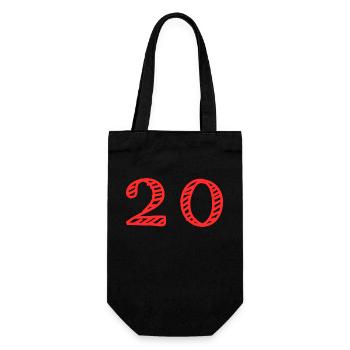 20 ANS. 20e ANNIVERSAIRE. ANNIVERSAIRE 20 ANS. 20 - Sac à bouteille - noir - Devant