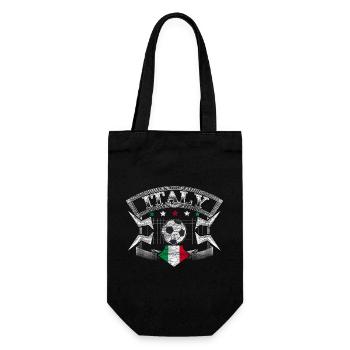 Italien Fußball Italienisch Geschenkidee - Geschenkbeutel für Flaschen - Schwarz - Vorne