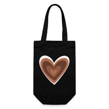 Cœur brun - Sac à bouteille - noir - Devant