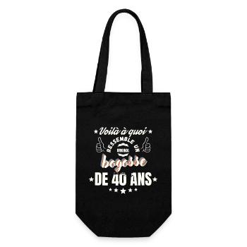 Bogosse de 40 ans idée cadeau d'anniversaire - Sac à bouteille - noir - Devant