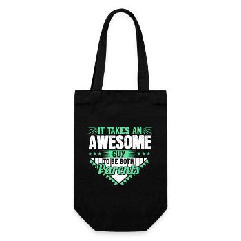 Single Father Single Children Gift Idea - Gift Bag for Bottles - black - Front