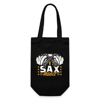 Saxophone Instrument de musique Idée cadeau musical - Sac à bouteille - noir - Devant