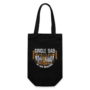 Single Father Papa Parents Gift Idea - Gift Bag for Bottles - black - Front