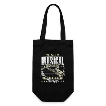 Saxophone Wind Instrument Musician Gift Idea - Gift Bag for Bottles - black - Front